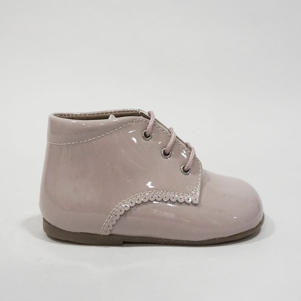 Papanatas Old Rose patent Baby Bootie