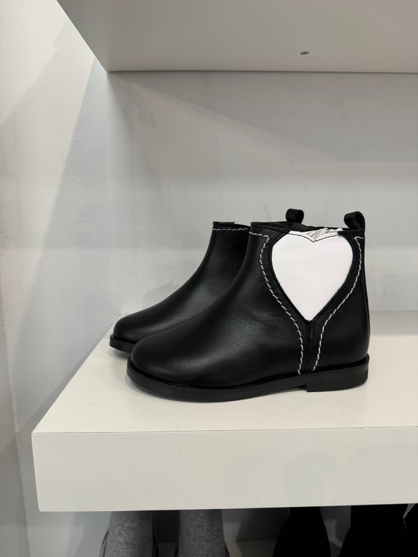 Don Louis Black Elastic Heart Bootie