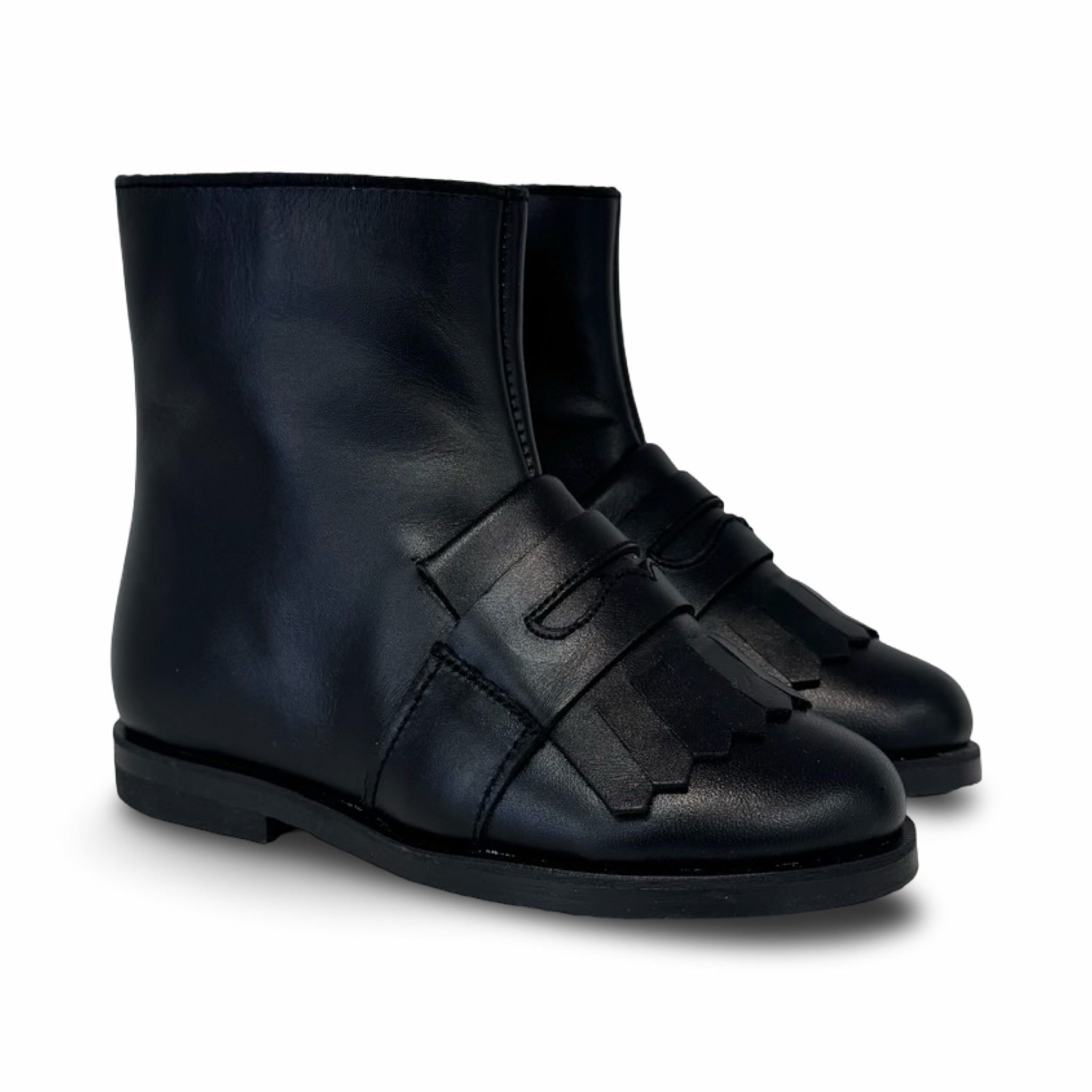 Don Louis Black Penny Fringe Bootie