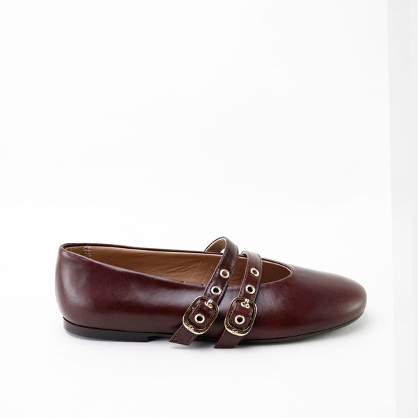 Papanatas Ajax Brown Double Strap Flat