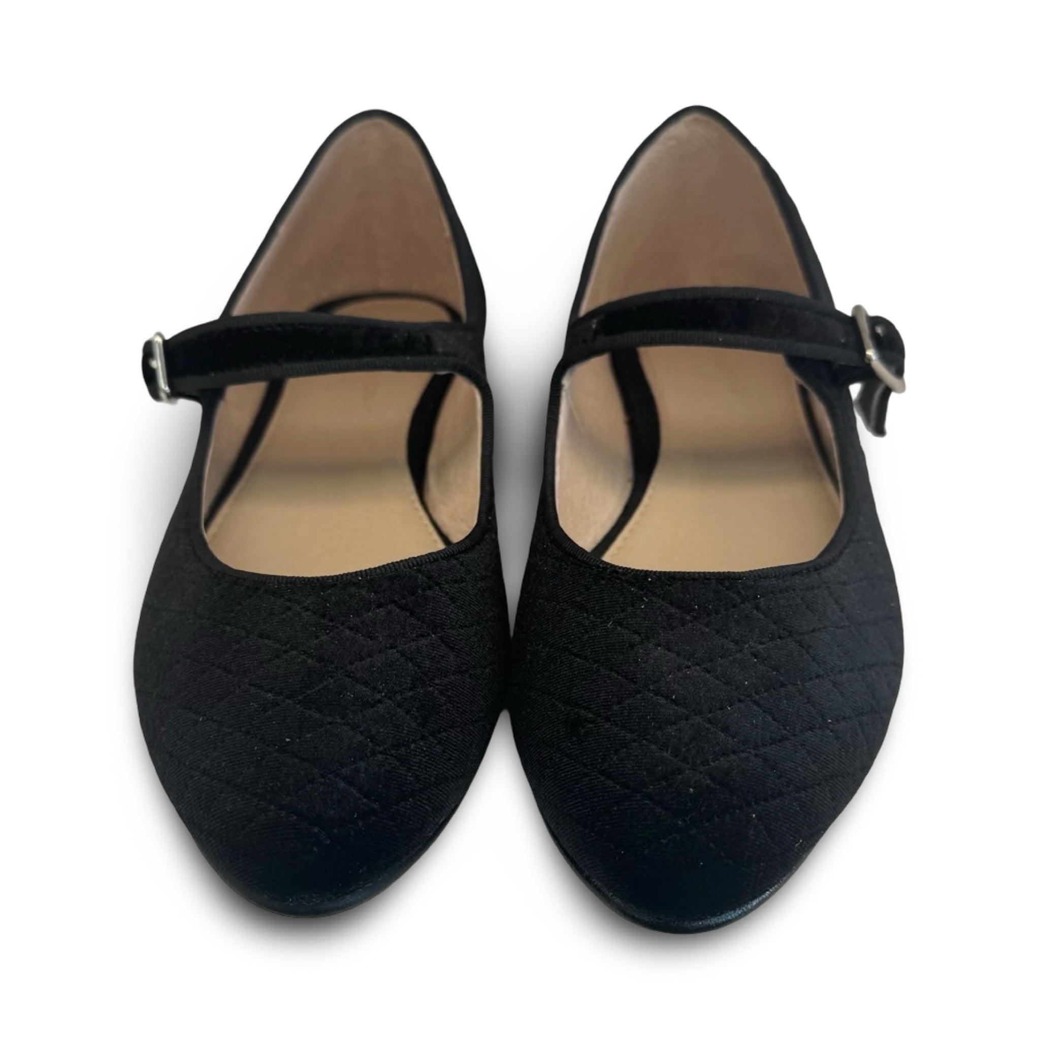 Valencia Black Quilted Velvet Mary Jane
