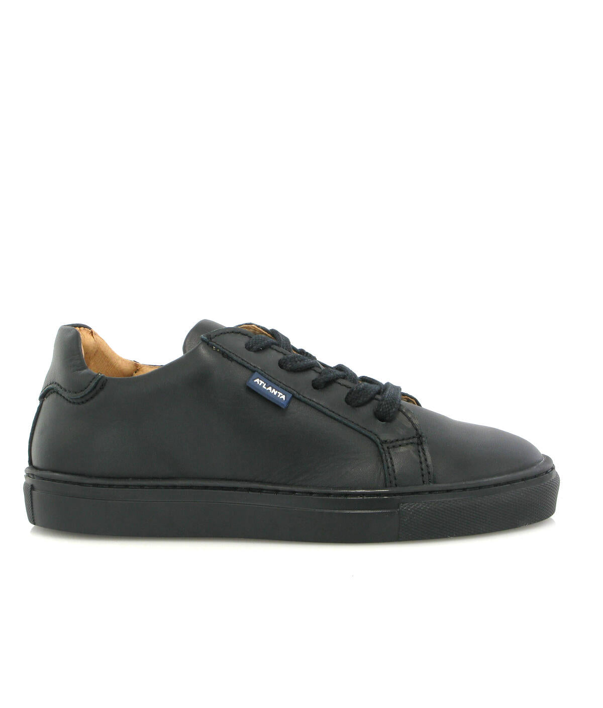 Atlanta Black Smooth Lace and Zip Sneaker
