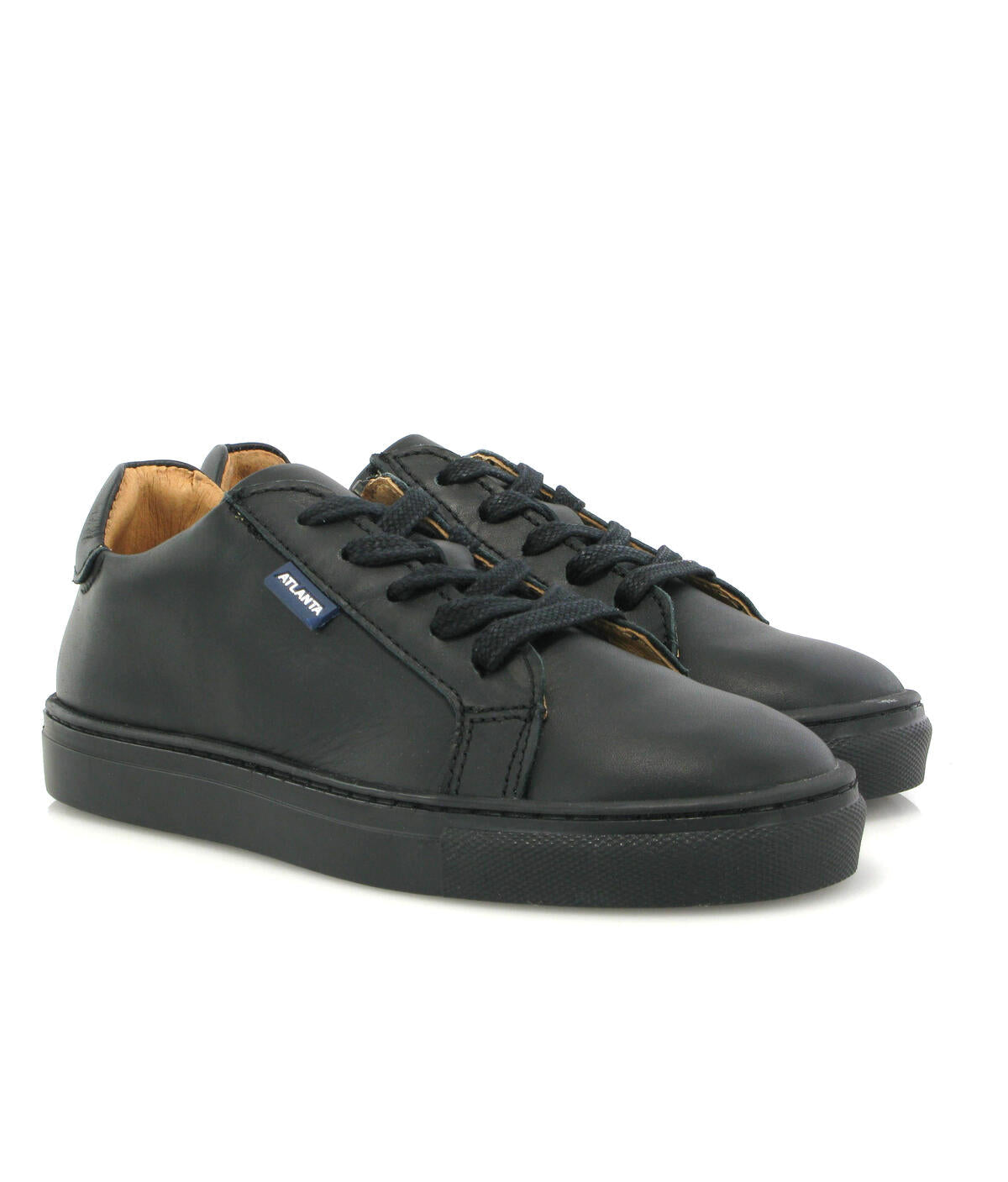 Atlanta Black Smooth Lace and Zip Sneaker