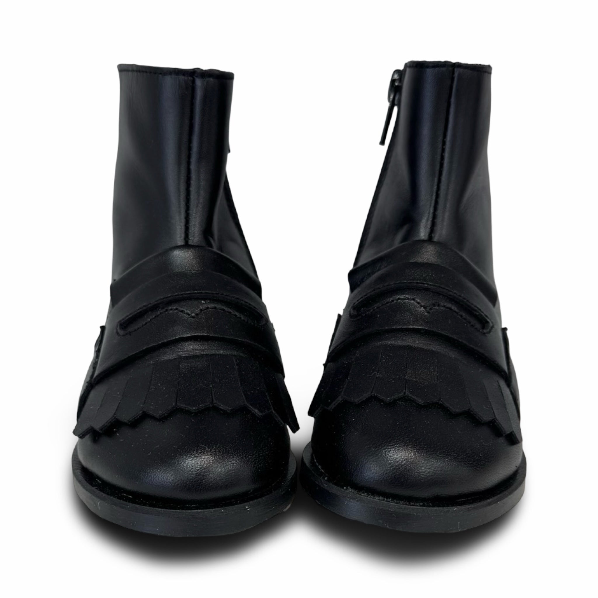 Don Louis Black Penny Fringe Bootie