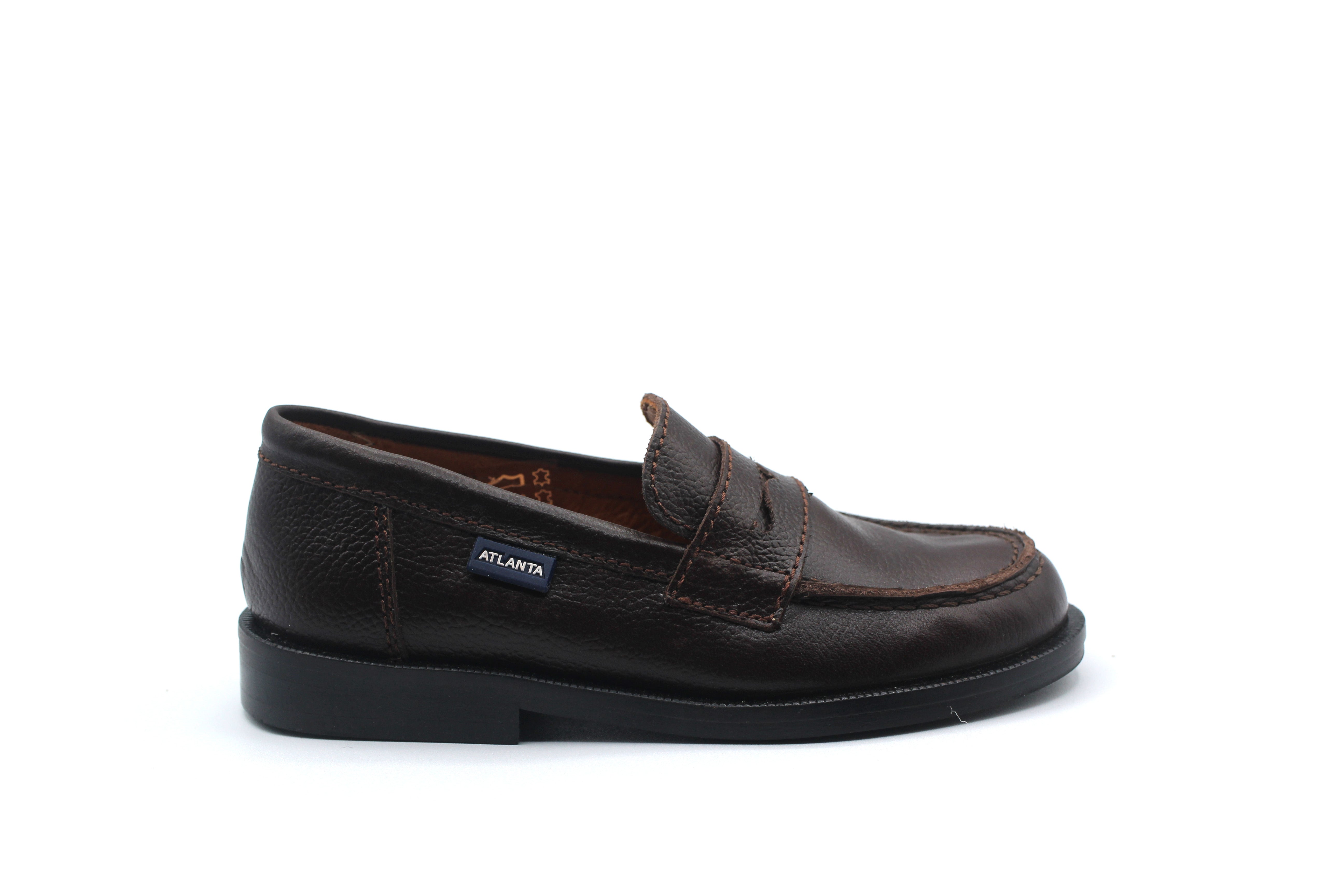 Atlanta Brown Pebbled College Penny Loafer