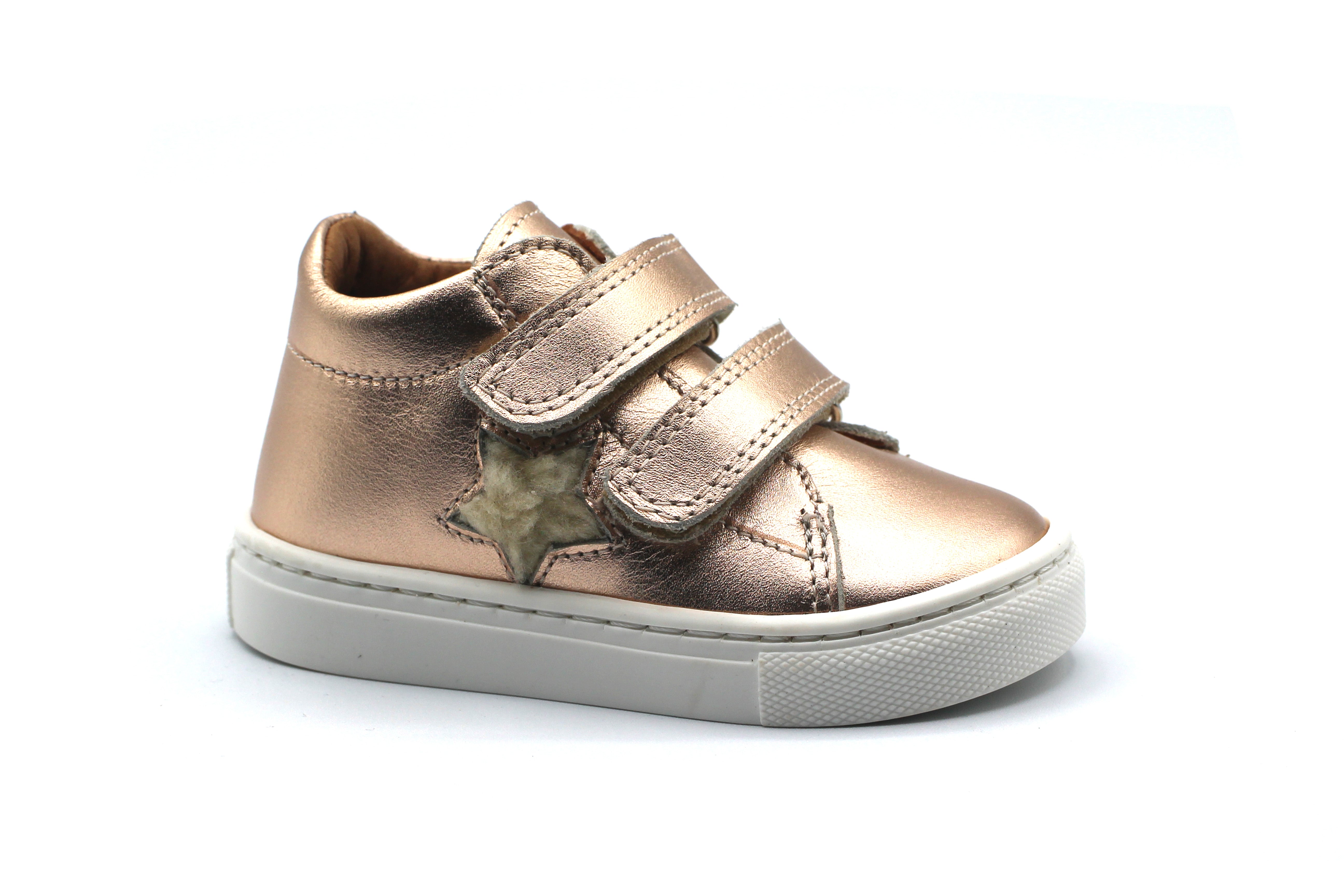 Atlanta Baby Rose Gold Sherpa Star Velcro Sneaker