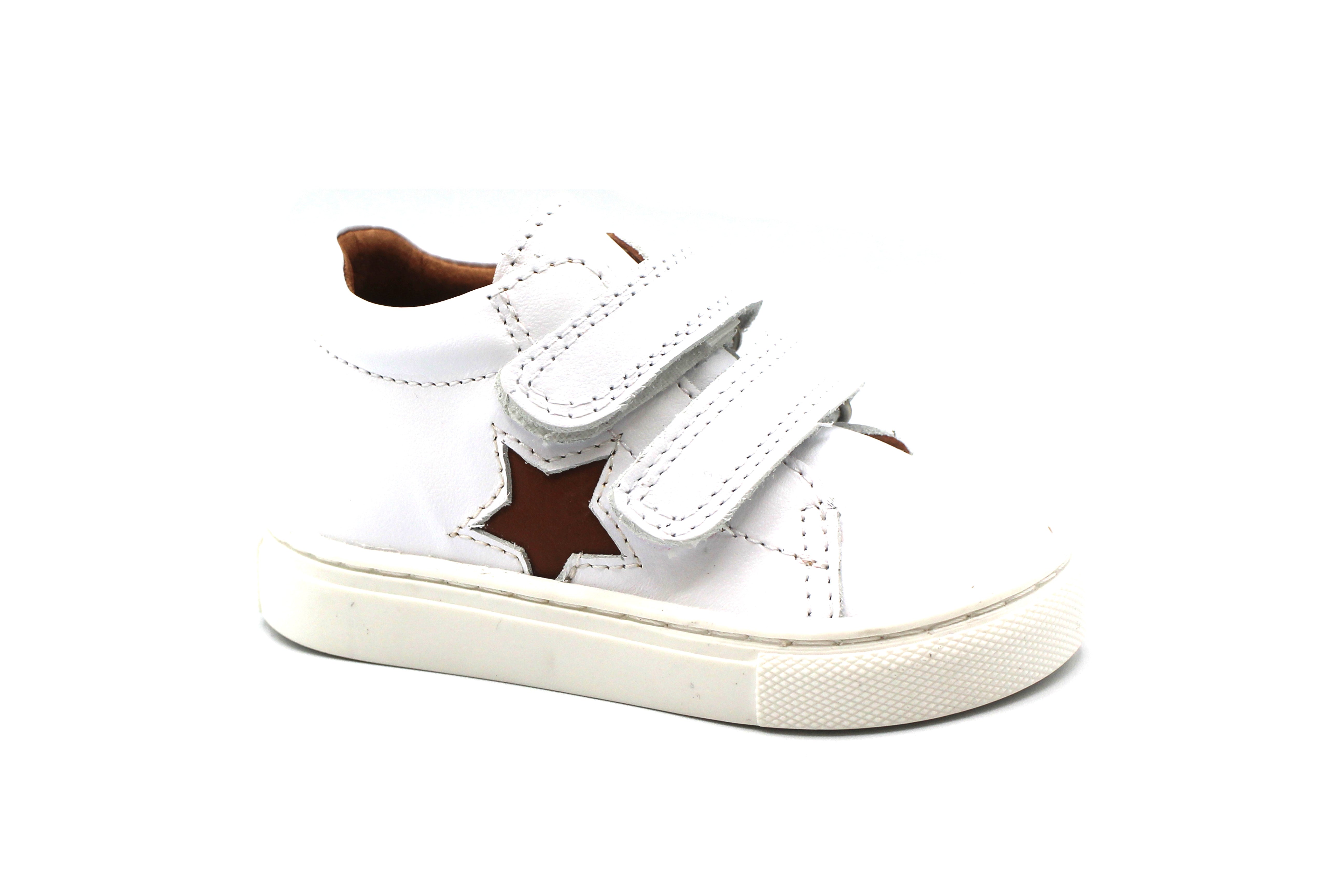 Atlanta White and Brown Star Baby Sneaker