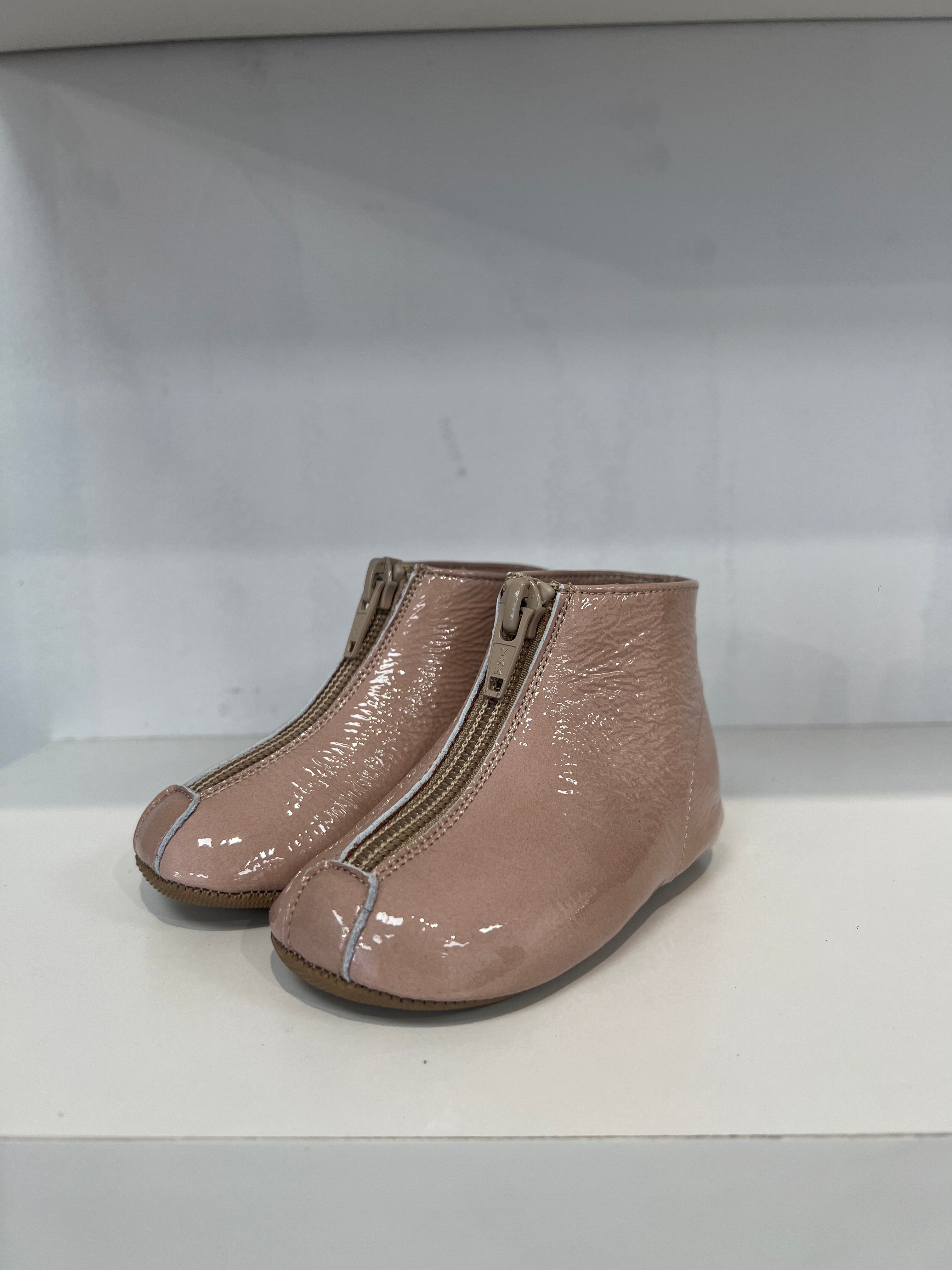 Pepe Nude Patent Zipper Bootie