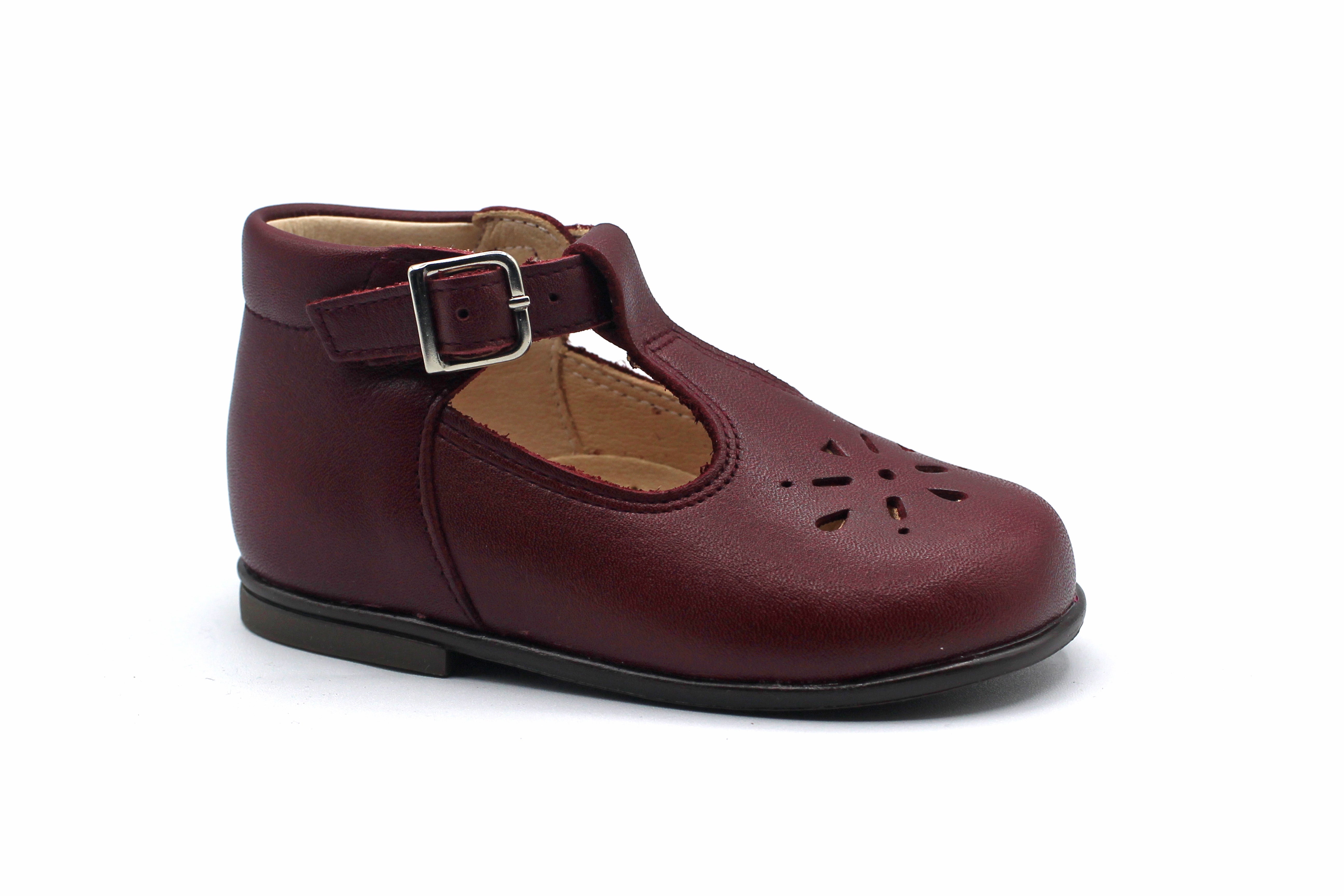 Beberlis Burgundy Baby T-Strap