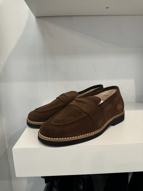 Gravitas Brown Suede Penny Loafer