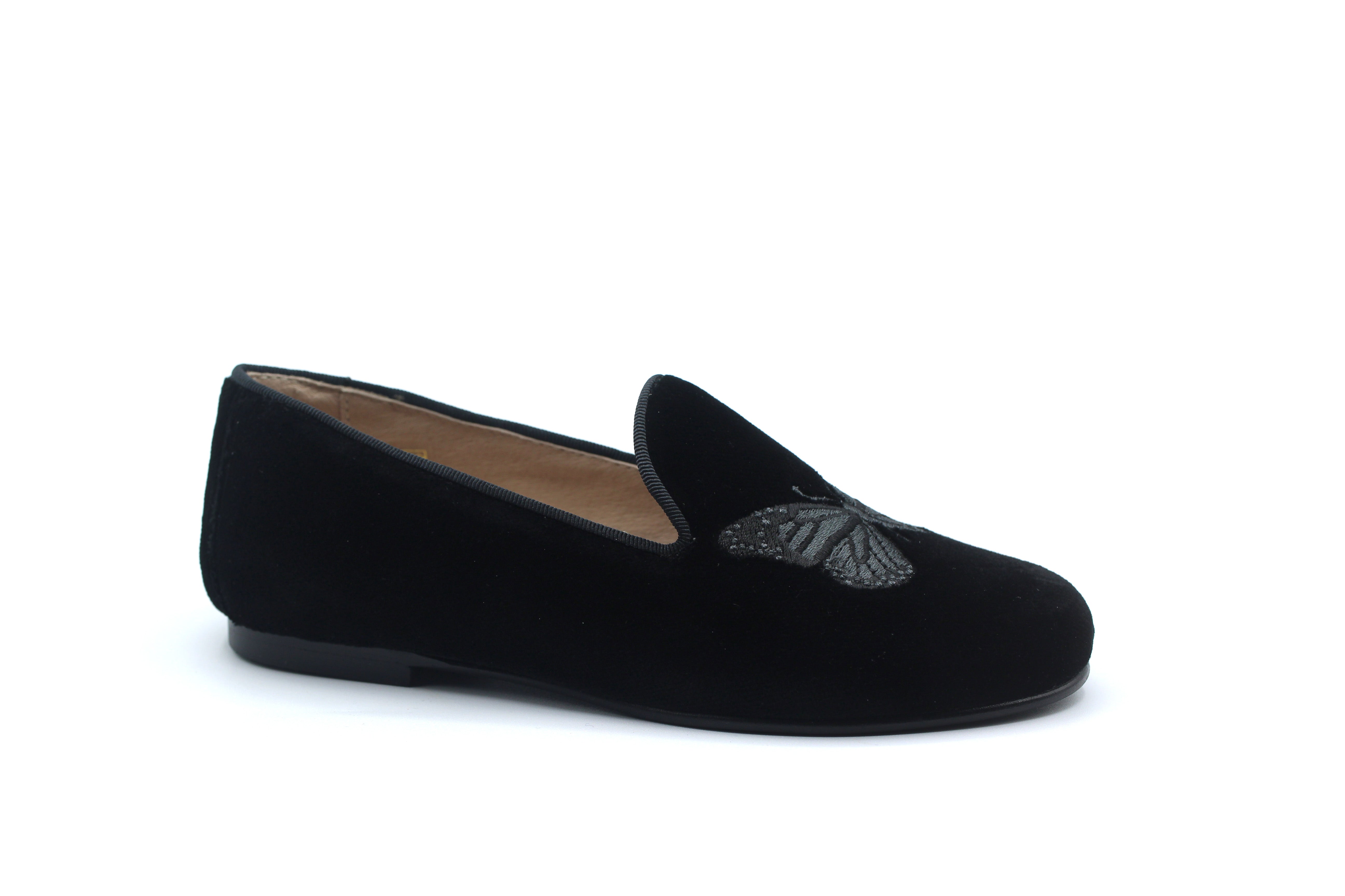 Don Louis Black Velvet Butterfly Smoking Shoe