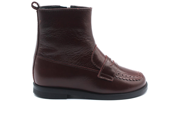 Don Louis Brown Penny Scallop Bootie