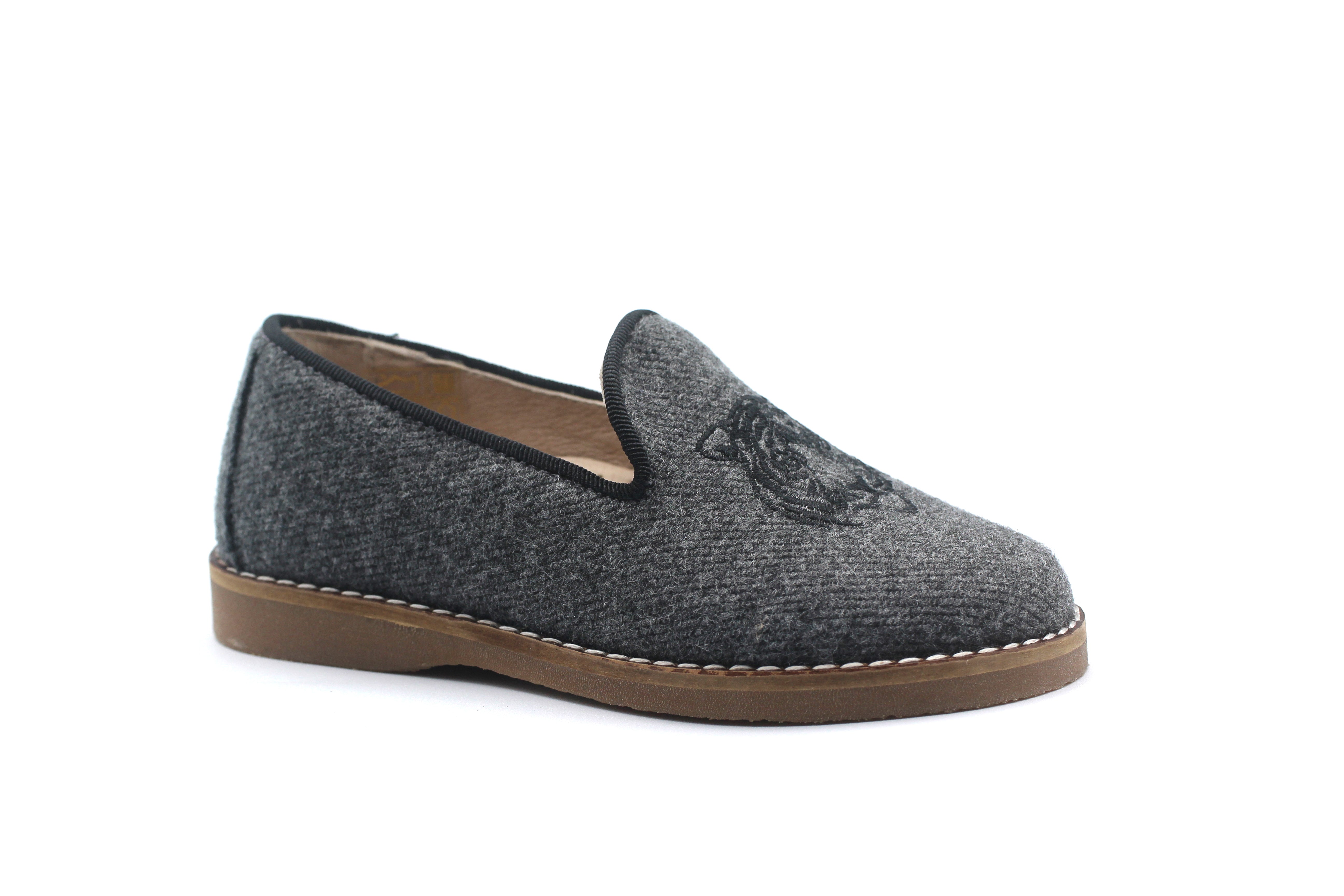 Don Louis Gray Wool Tiger Smoking Shoe