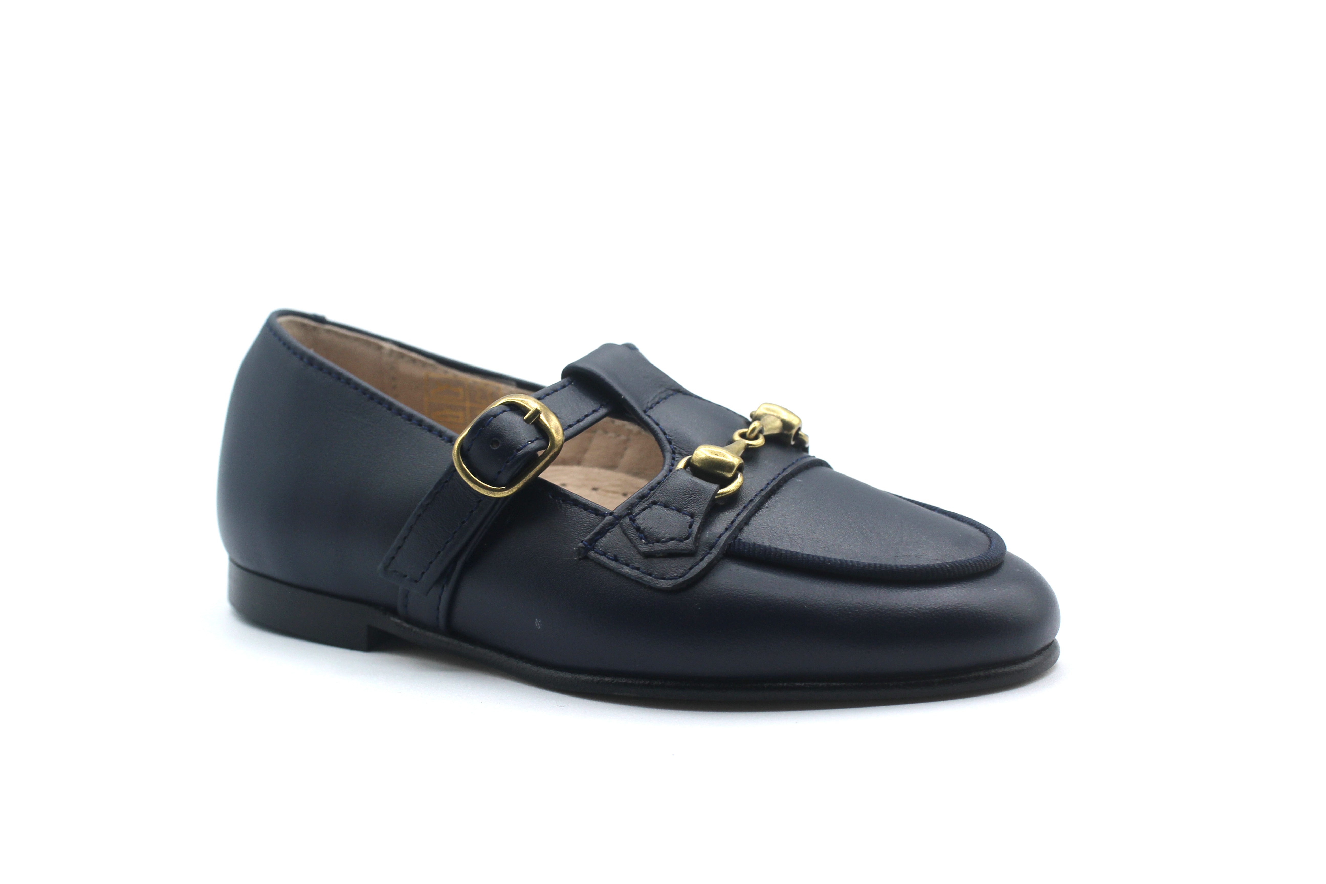 Don Louis Navy Buckle T-strap