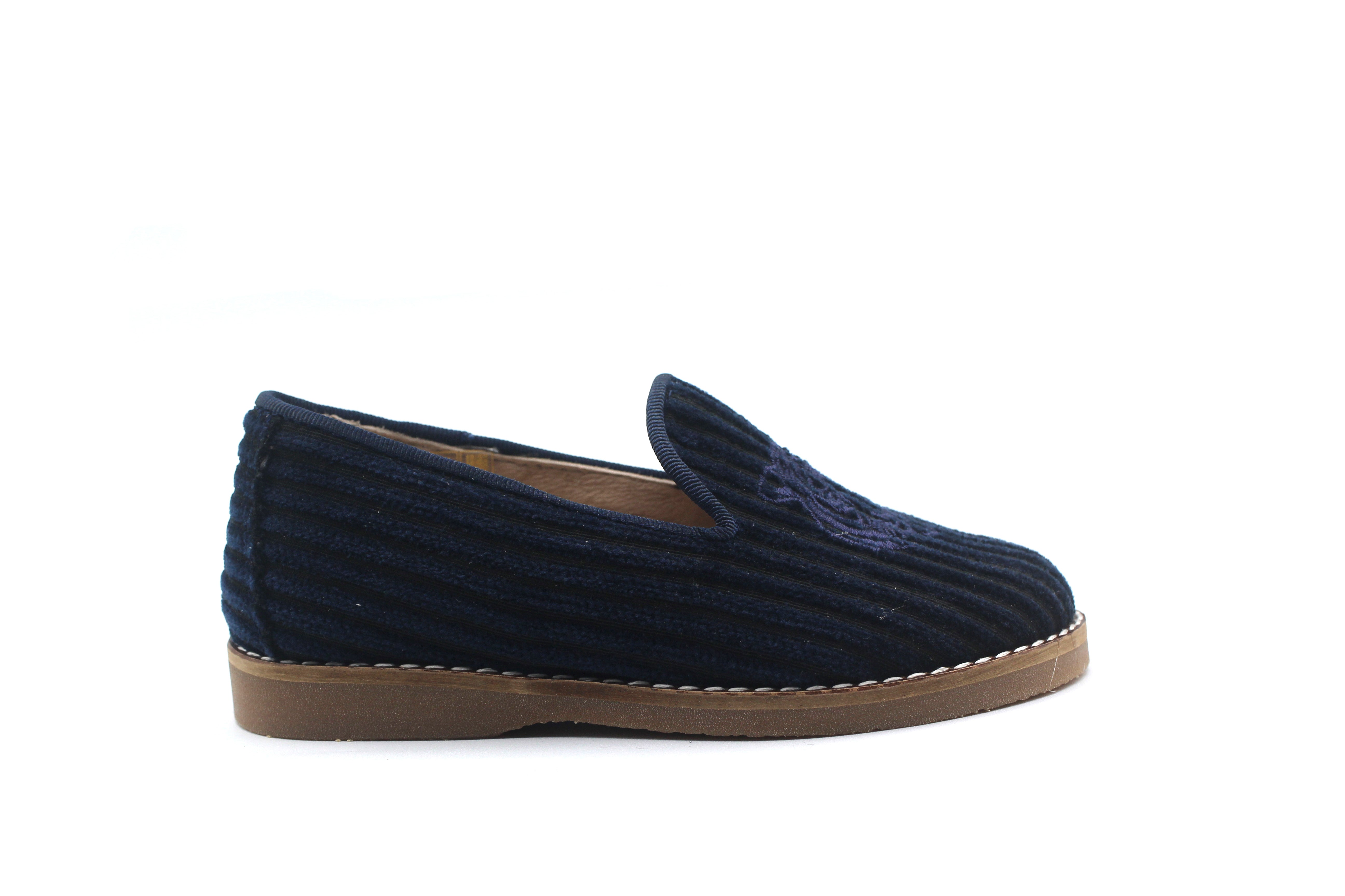 Don Louis Navy Corduroy Tiger Smoking Shoe