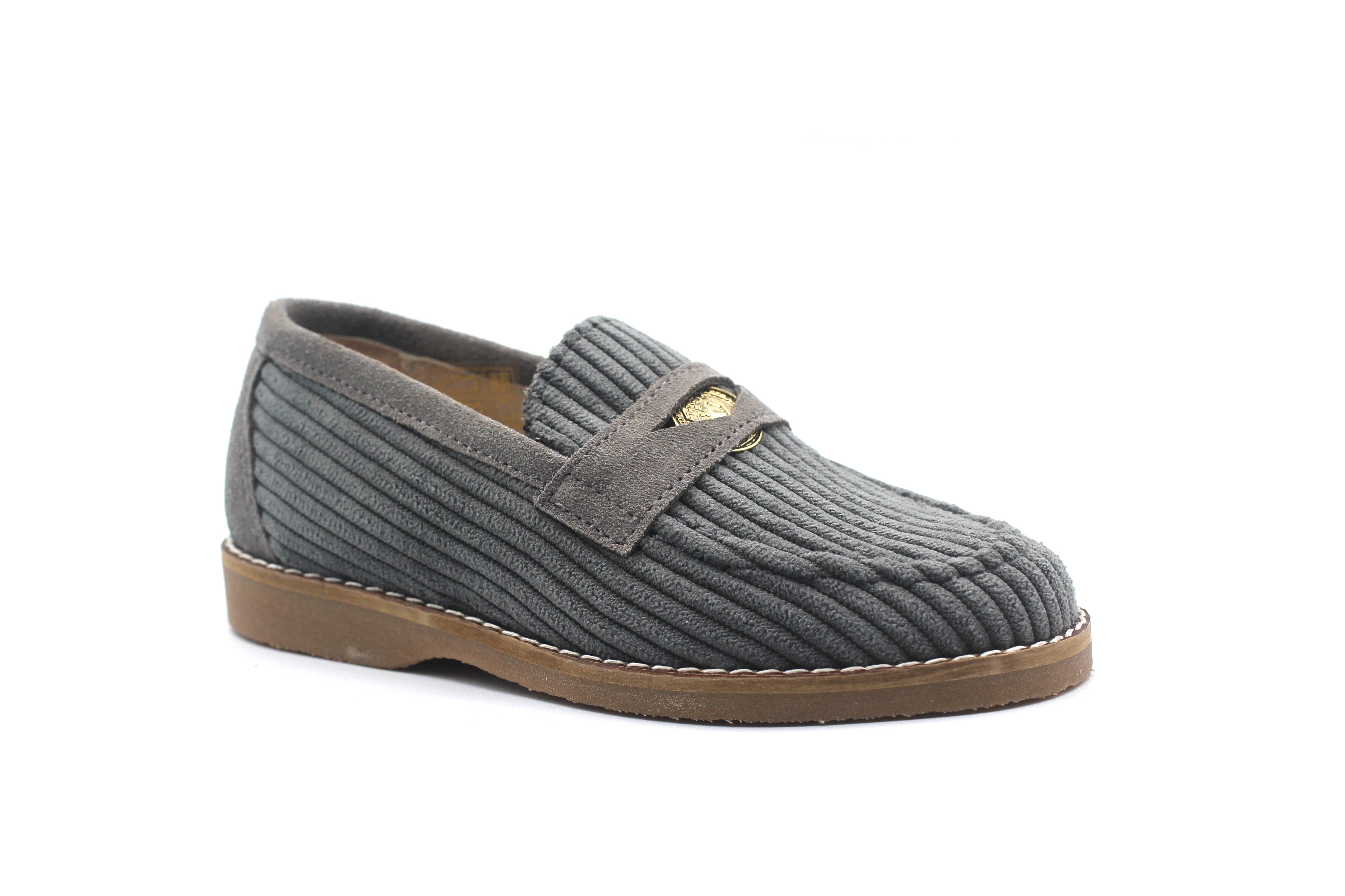 Don Louis Gray Corduroy Penny Loafer