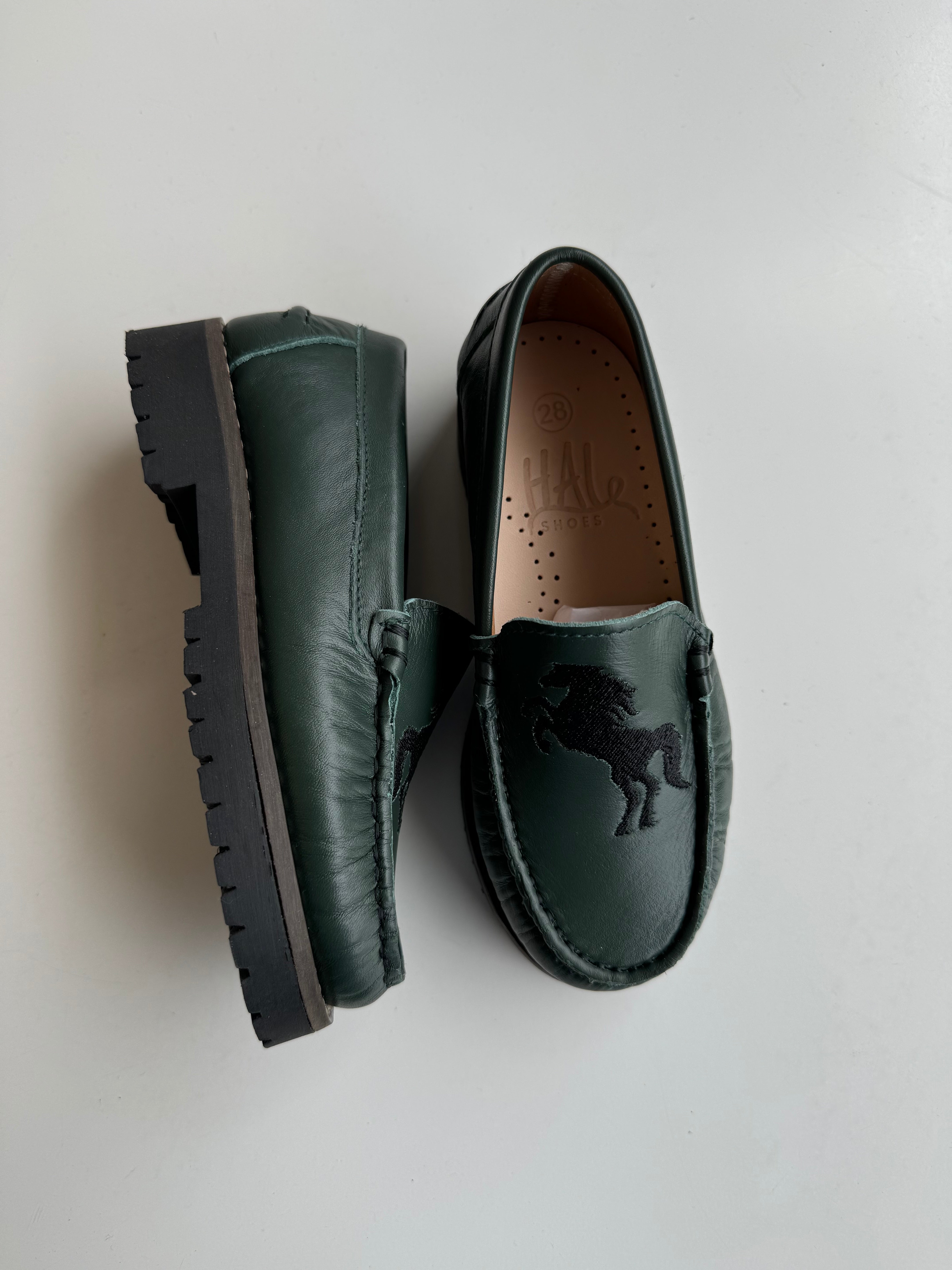 LMDI Forest Green Horse Chunky Loafer