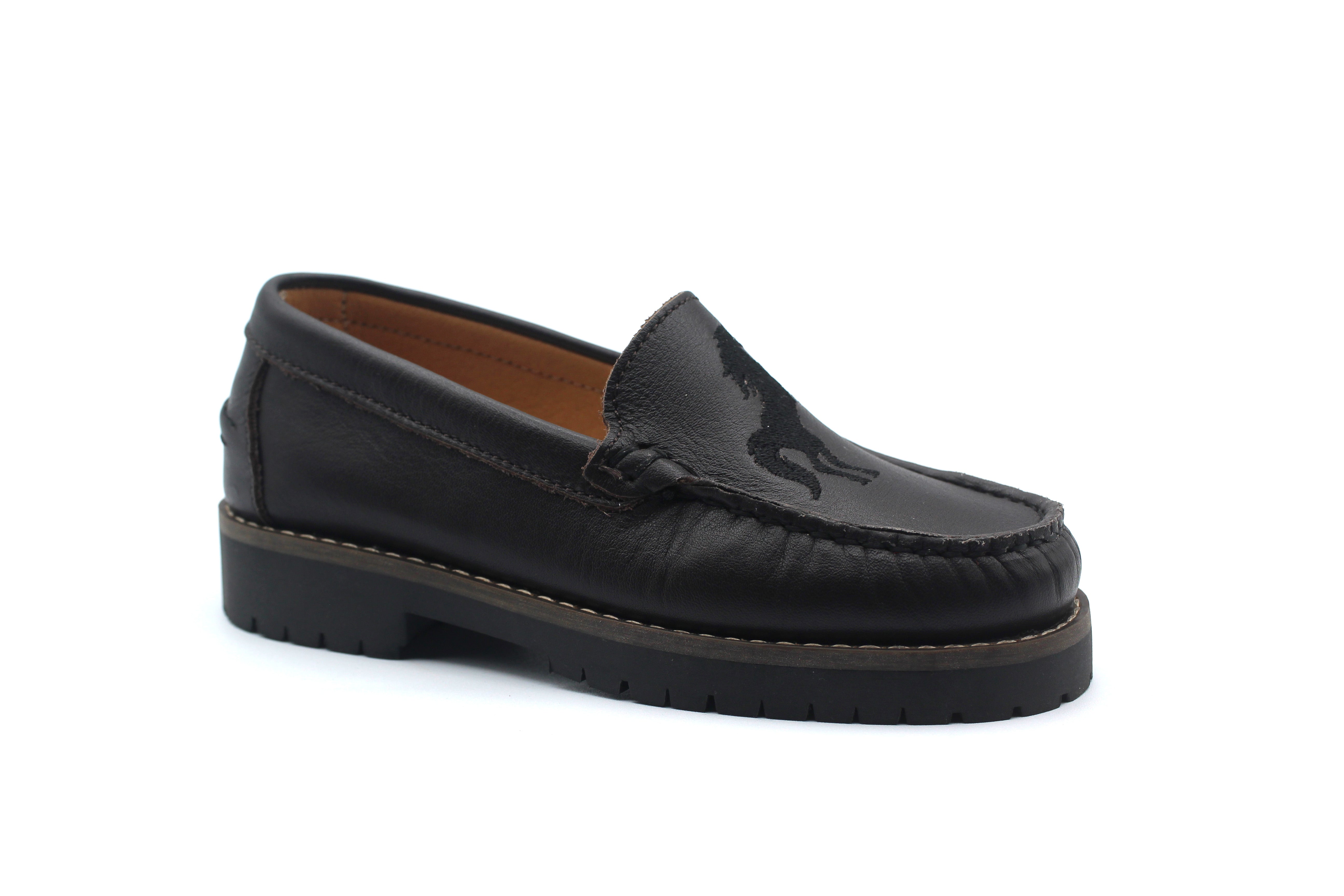 LMDI Black Horse Chunky Loafer