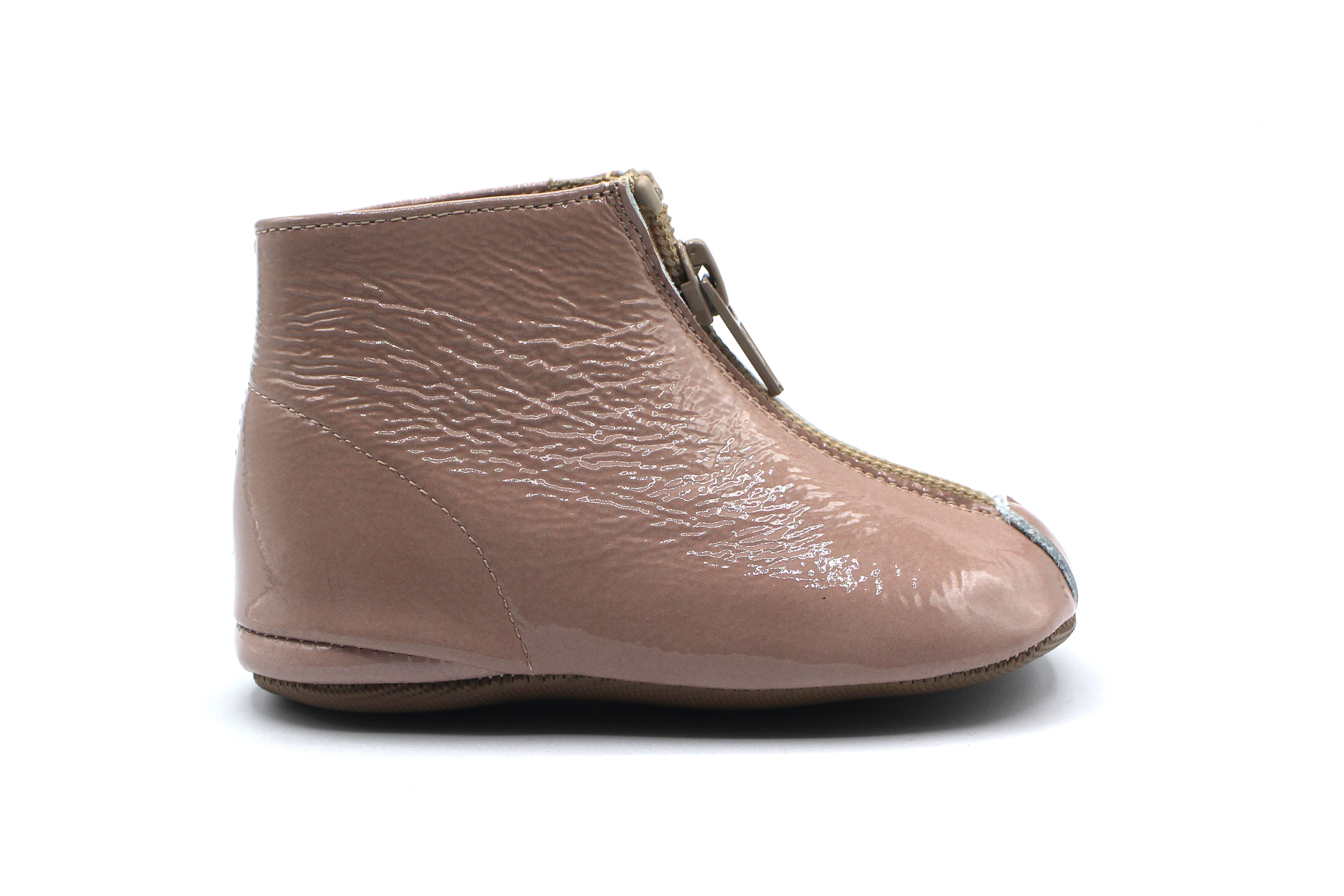 Pepe Nude Patent Zipper Bootie