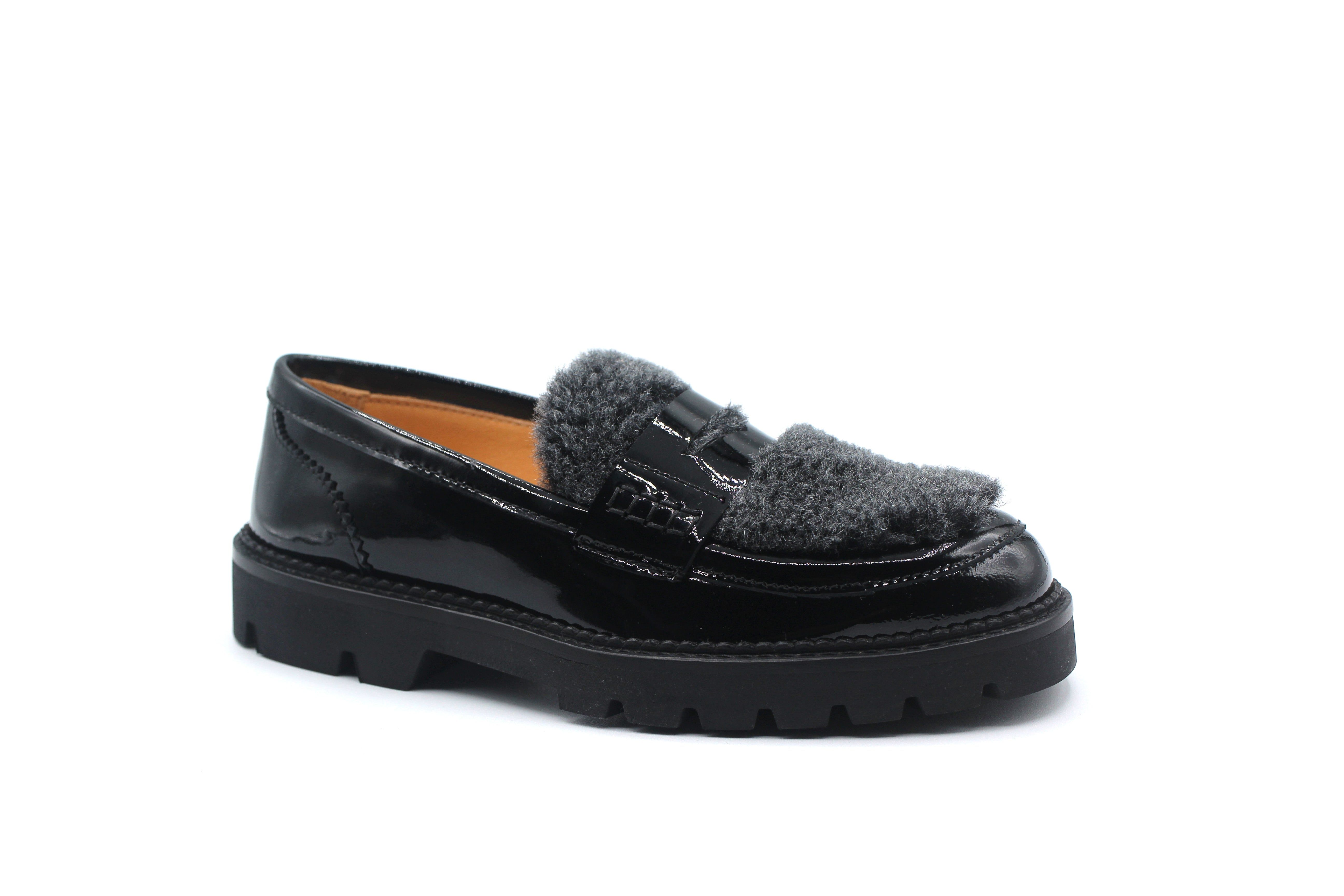 Rondinella Gray Sherpa Penny Loafer