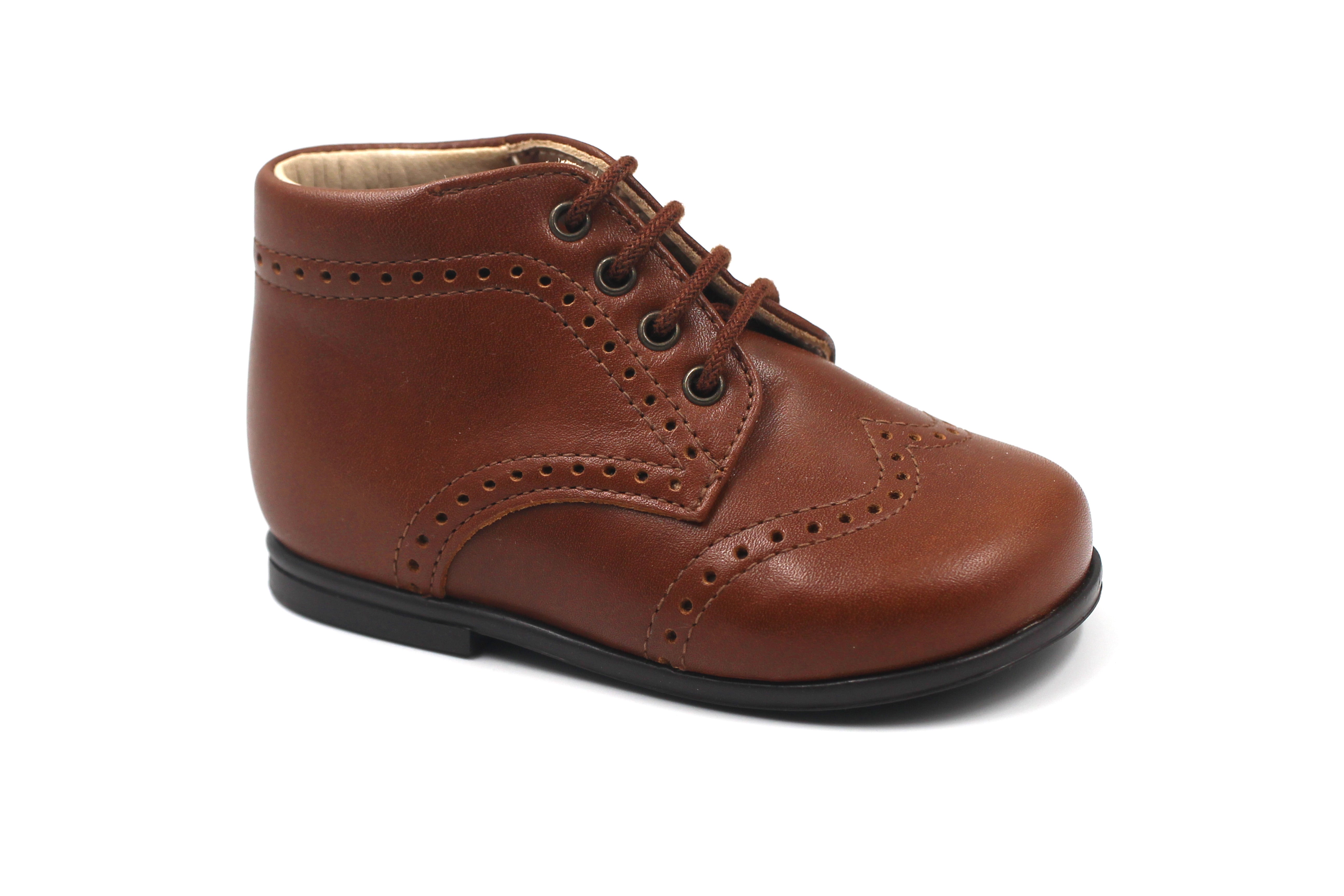 Beberlis Brown Lavi Wingtip Baby Bootie