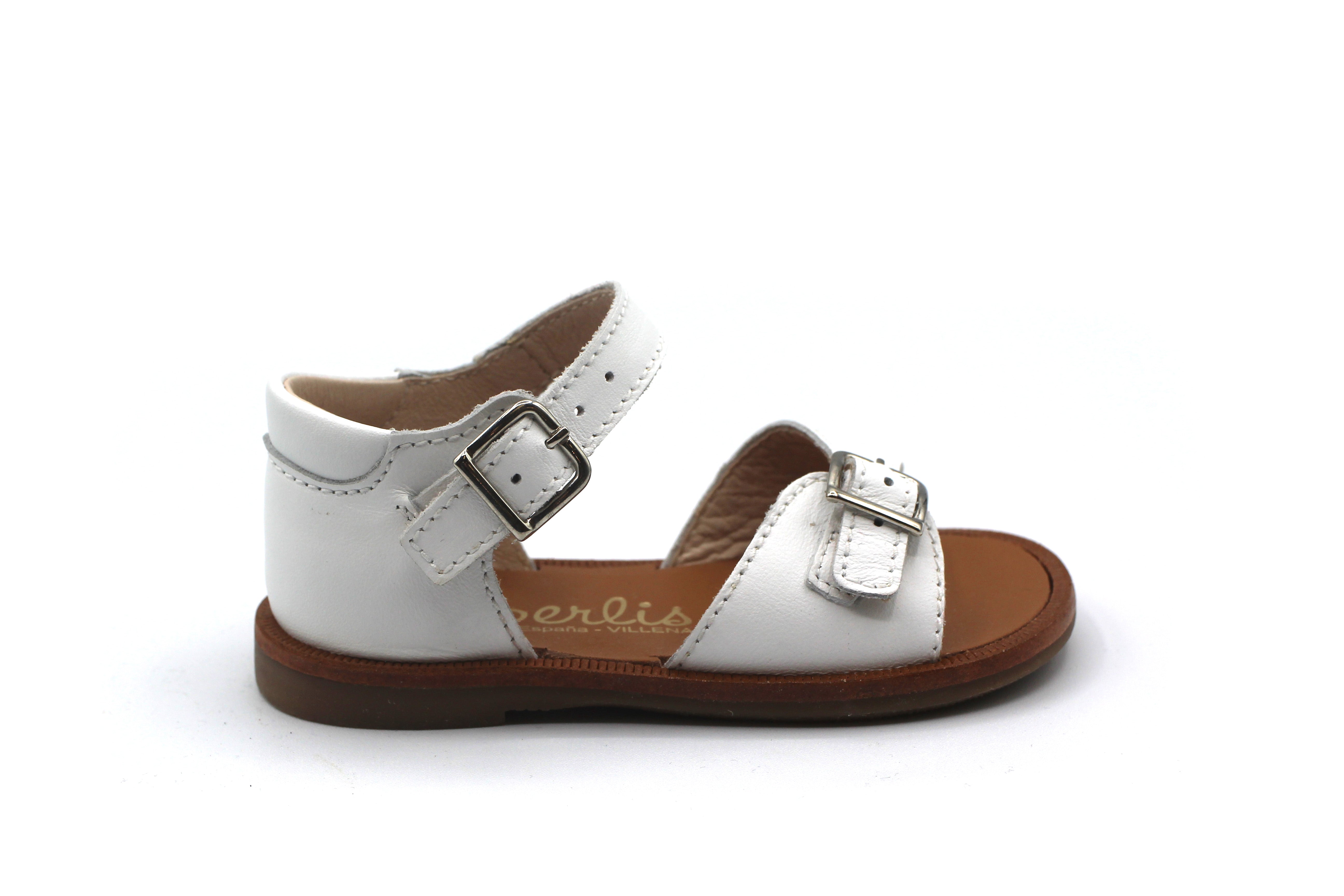 Beberlis White Baby Buckle Sandal