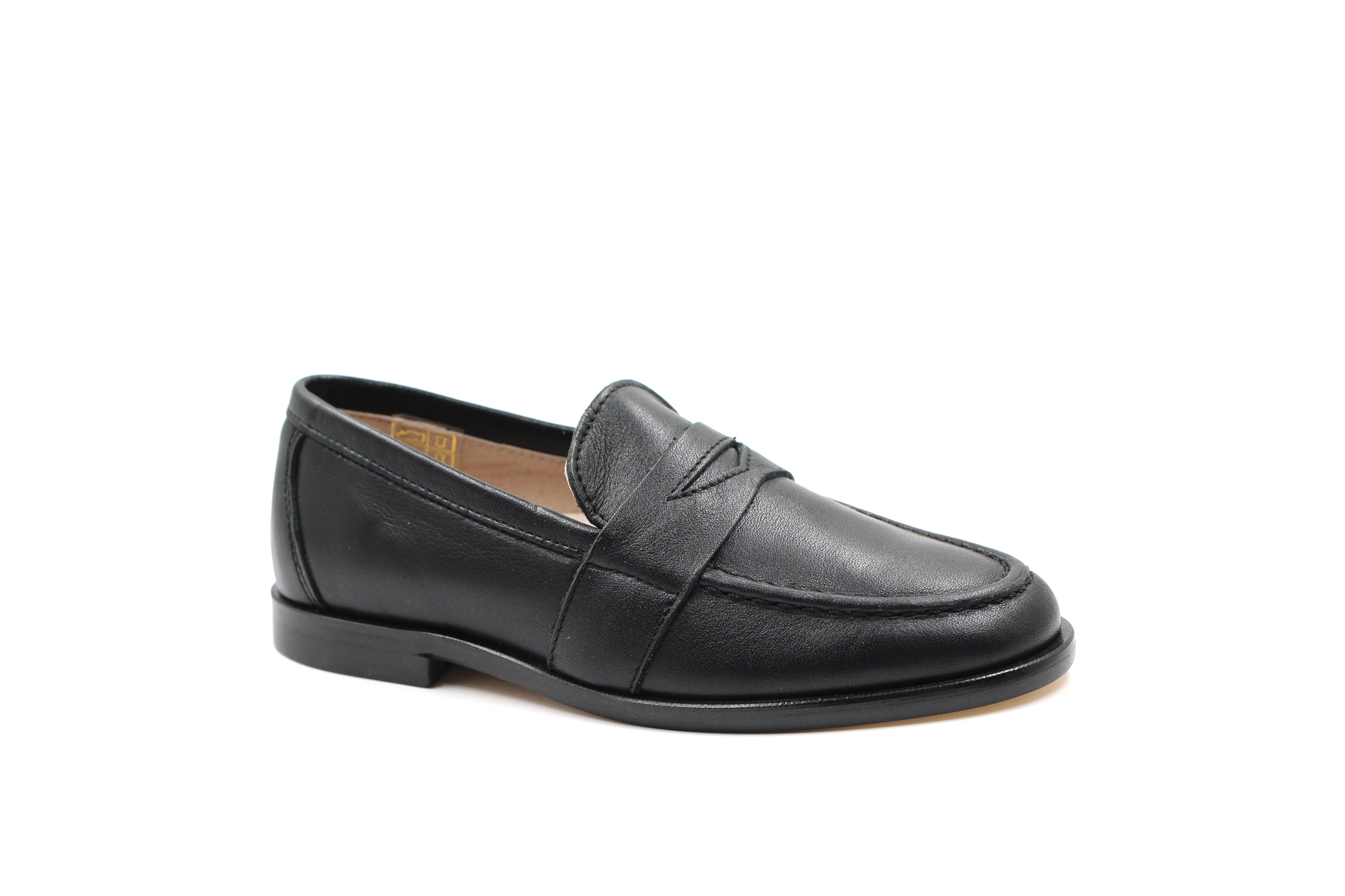 Hoo Black Leather Penny Loafer