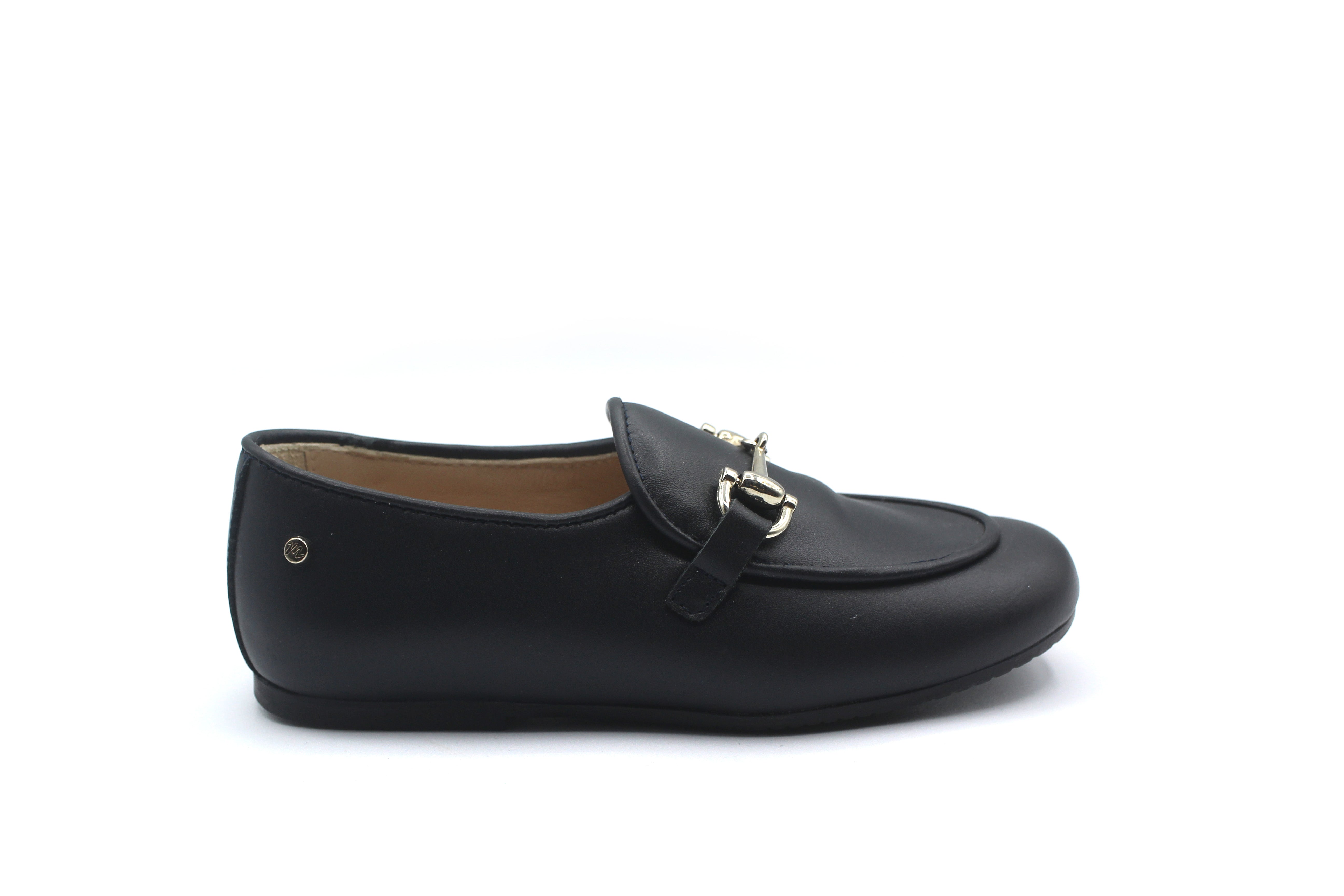 Manuela De Juan Navy Buckle Loafer