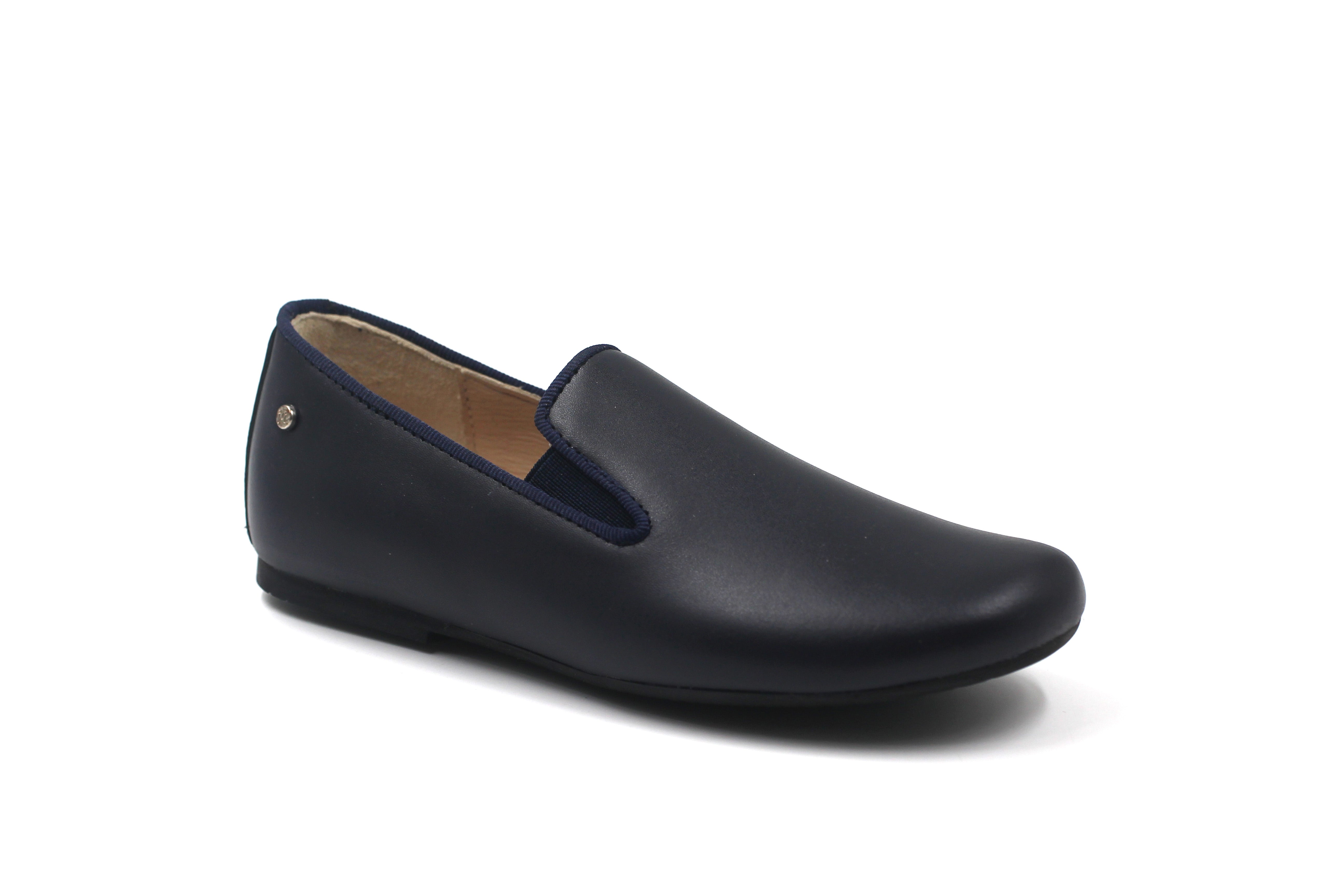 Manuela Navy Leather Benji Smoking Shoe