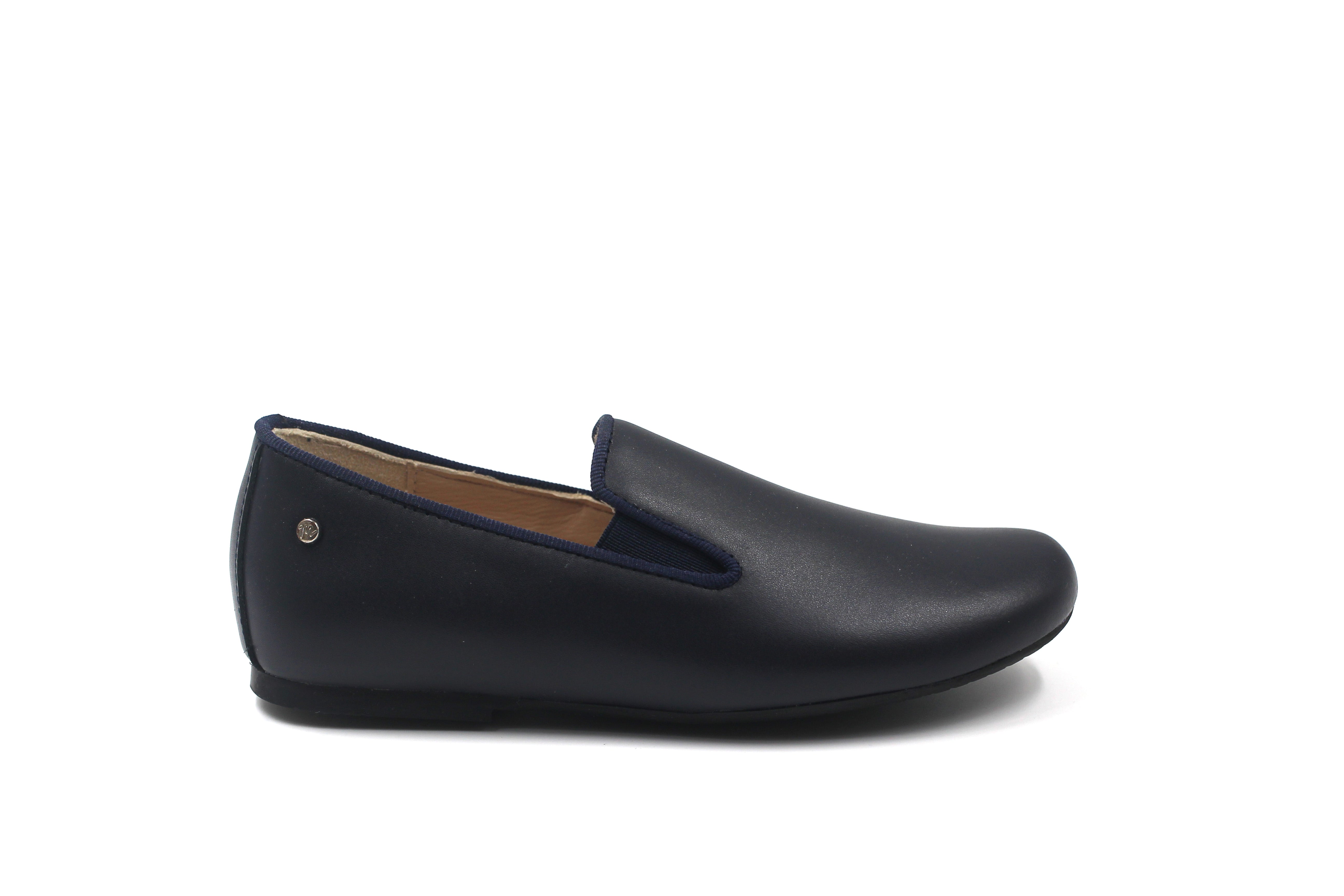 Manuela Navy Leather Benji Smoking Shoe