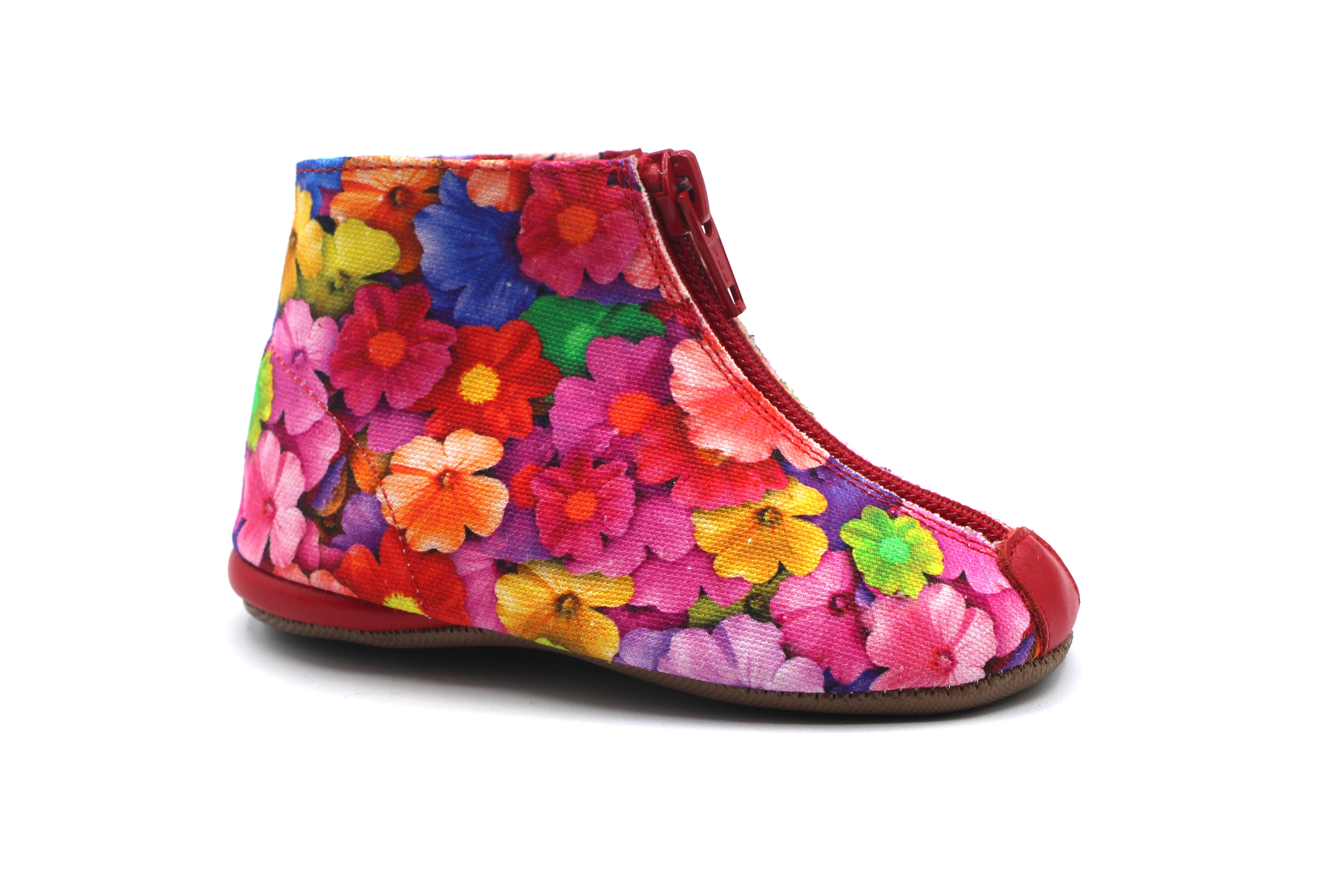 Pepe Pink Floral Zipper Bootie