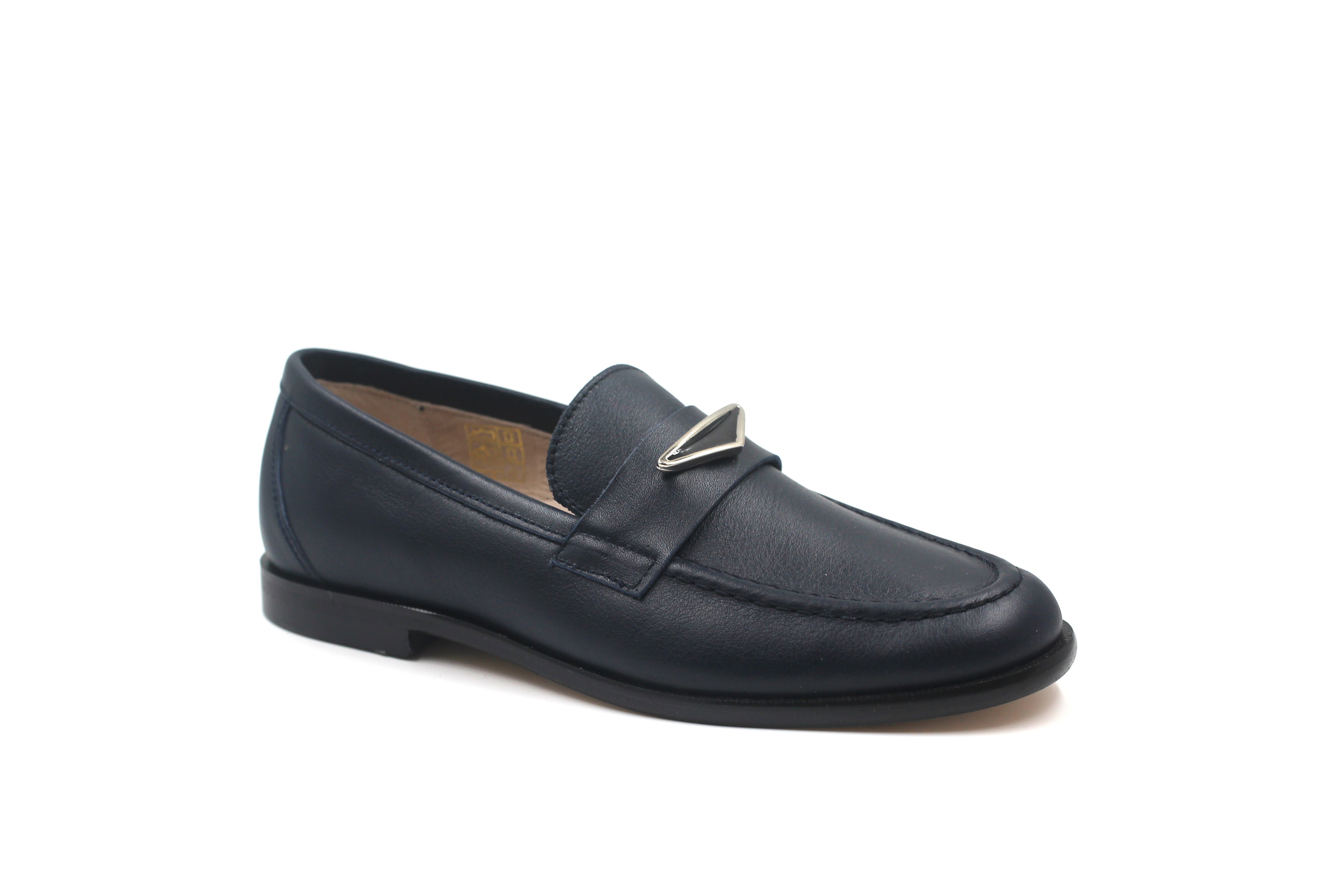 Gravitas Navy Loafer With Accent