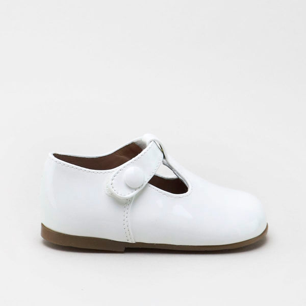 Papanatas White Patent Baby T-Strap